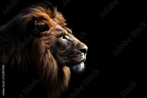 Regal lion portrait Majestic and powerful King of the jungle theme