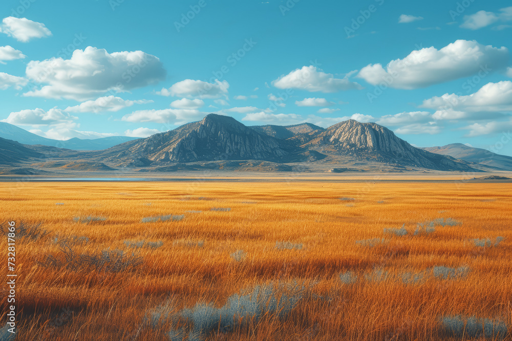 An image of a serene landscape taken on film, highlighting the rich, warm tones and grainy texture. Concept of film's natural aesthetic in landscape photography. Generative Ai. An image of a serene landscape taken on film, highlighting the rich, warm tones and grainy texture. Concept of film's natural aesthetic in landscape photography. Generative Ai.