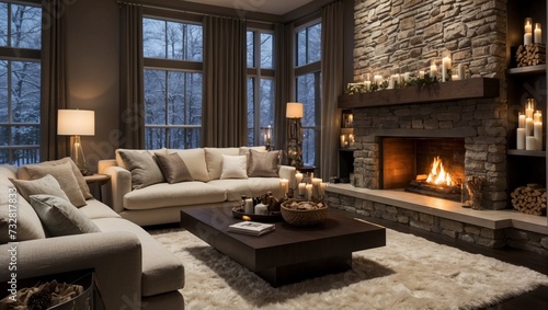 modern living room with fireplace,interior,modern,fireplace © arie