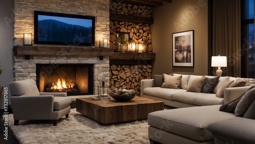 modern living room with fireplace interior modern fireplace
