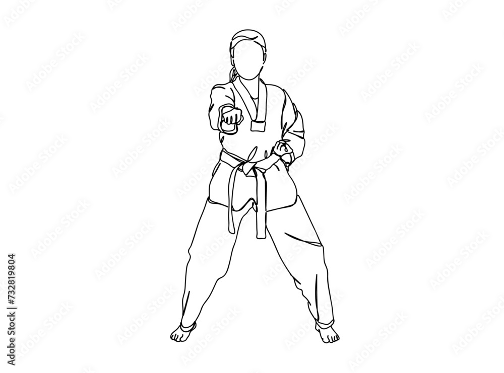Taekwondo Player Single Line Drawing Ai, EPS, SVG, PNG, JPG zip file Taekwondo Player Single Line Drawing Ai, EPS, SVG, PNG, JPG zip file