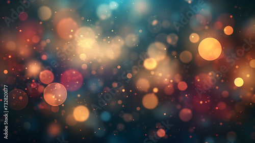 Abstract Colorful Bokeh Lights Background with Sparkling Particles