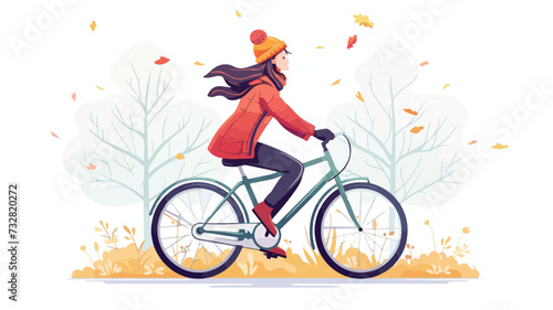 Fototapeta Naklejka Na Ścianę i Meble -  Daily life bike ride vector illustration.