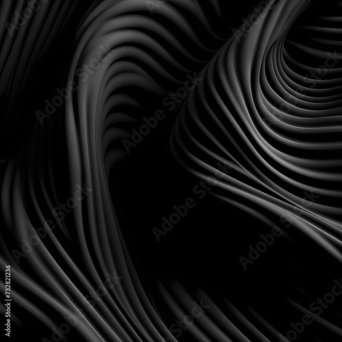 Abstract Monochrome Waves Design with Elegant Curves and Swirls