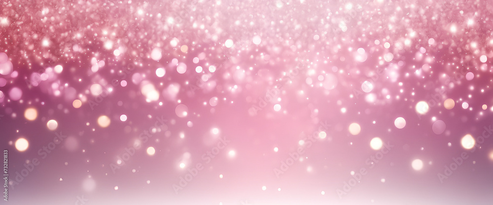 Shimmering Love: Romantic Valentine's Day with Glittering Pink Bokeh Illuminates the Night with Love and Affection - Captivating Photography for Cherished Moments - Pink & Silver Background 