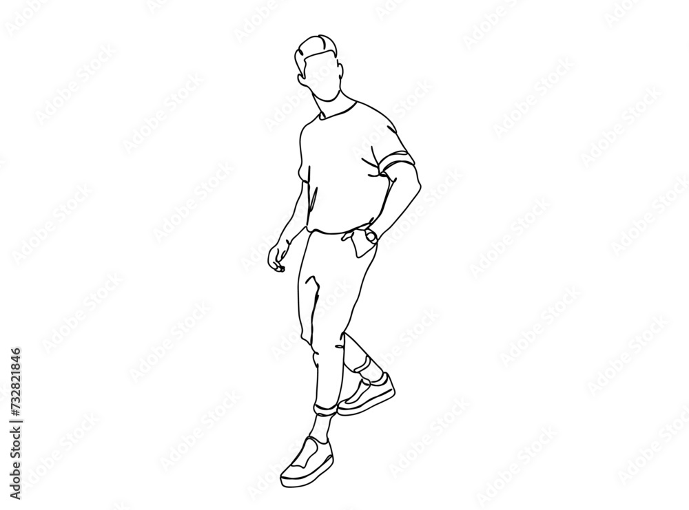 Person, Man, Boy, Fashion Dress, Clothings Single Line Drawing Ai, EPS, SVG, PNG, JPG zip file