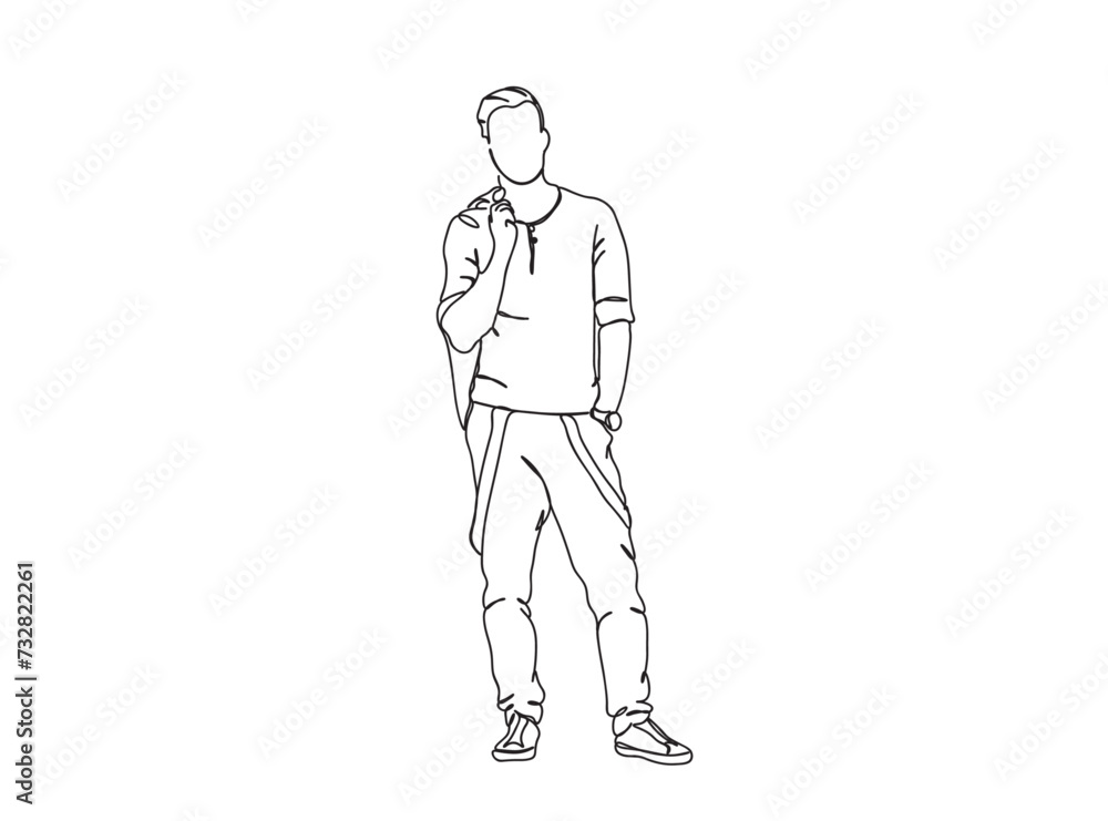 Person, Man, Boy, Fashion Dress, Clothings Single Line Drawing Ai, EPS, SVG, PNG, JPG zip file Person, Man, Boy, Fashion Dress, Clothings Single Line Drawing Ai, EPS, SVG, PNG, JPG zip file