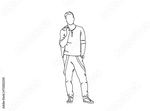 Person  Man  Boy  Fashion Dress  Clothings Single Line Drawing Ai  EPS  SVG  PNG  JPG zip file