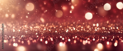 Golden Holiday Sparkle: Romantic Red Bokeh with Elegant Gold Accents, Evoking Festive Cheer and Elegance - Perfect for Celebrations and Enchanting Nightscapes - Abstract Gold, Red & Black Background