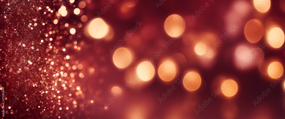 Golden Romantic Blur: Red and Black Bokeh with Sparkling Gold Accents, Creating an Elegant and Magical Atmosphere - Perfect for Celebrations - Abstract Gold, Red & Black Background
