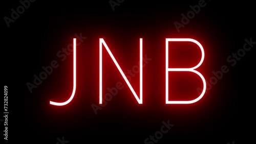 Red retro neon sign with the three-letter identifier for JNB Johannesburg International Airport photo