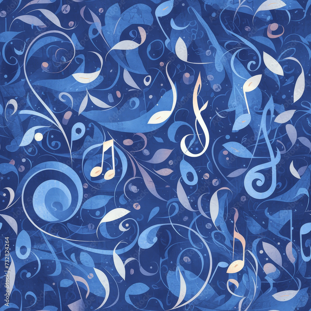 Fototapeta premium abstract patterns music, Seamless tile pattern AI art