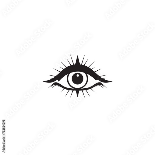 Eye in cartoon  doodle style . Image for t-shirt  web  mobile apps and ui. Isolated 2d vector illustration in logo  icon  sketch style  Eps 10  black and white. AI Generative