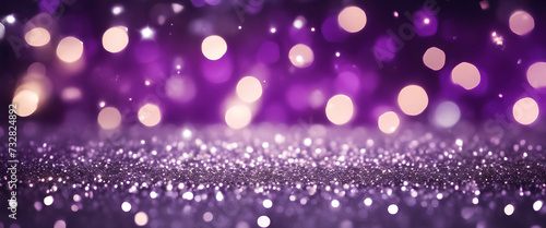 Futuristic Fantasy Fusion  Abstract Bokeh and Glittering Lights Conjure a Scene of Magical Futurism  Ideal for a Luxury Fantasy-themed Party - Abstract Purple   Silver Background