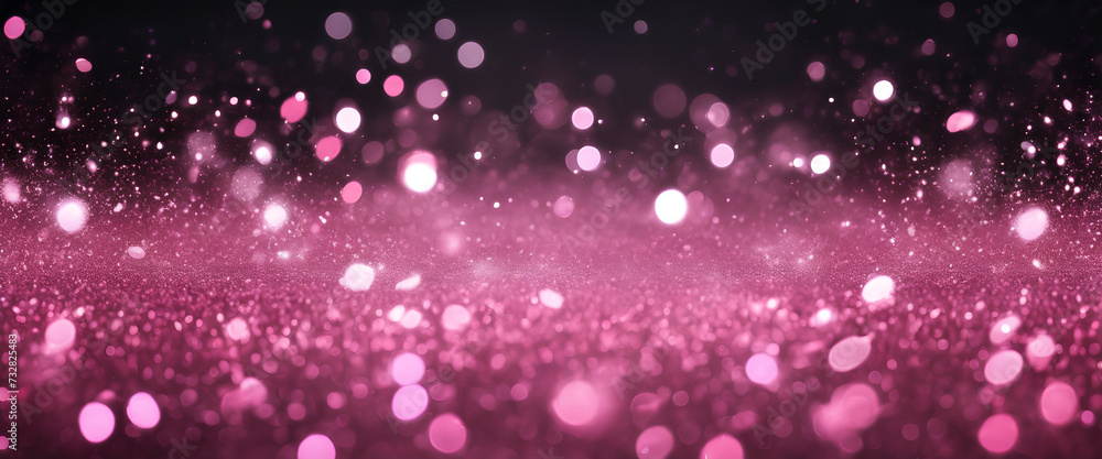 Elegant Ethereal: Pink Bokeh Effuses an Air of Dreamy Serenity, Adorned with Glittering Confetti, Transforming the Setting into a Realm of Luxurious Celebration - Pink & Black Abstract Background Elegant Ethereal: Pink Bokeh Effuses an Air of Dreamy Serenity, Adorned with Glittering Confetti, Transforming the Setting into a Realm of Luxurious Celebration - Pink & Black Abstract Background