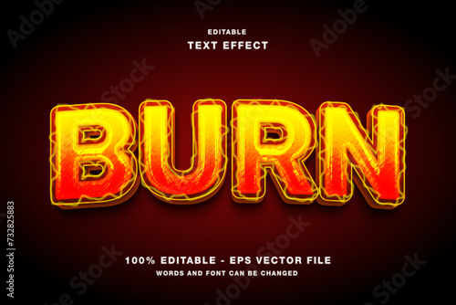 Burn 3D Editable Text Effect