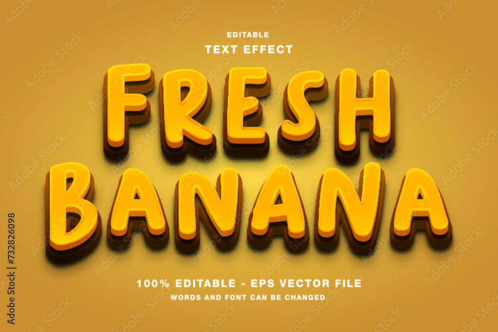 Fresh Banana 3D Editable Text Effect