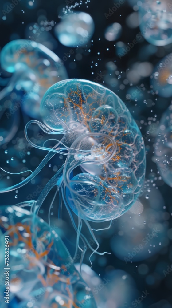 Obraz premium Kidney and biological concept background.