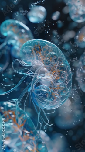 Kidney and biological concept background.