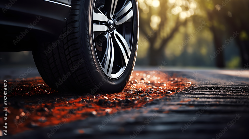 custom made wallpaper toronto digitalSunset in the city, the cars traveling on the road. Neural network AI generated art