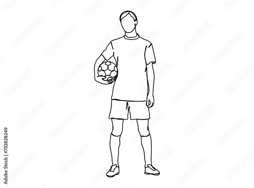 Football Player Single Line Drawing Ai, EPS, SVG, PNG, JPG zip file