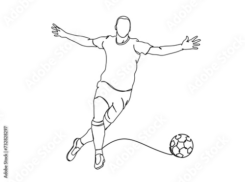 Football Player Single Line Drawing Ai, EPS, SVG, PNG, JPG zip file