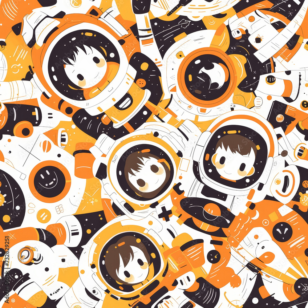Astronaut universe Seamless tile pattern tribal AI generated Astronaut universe Seamless tile pattern tribal AI generated