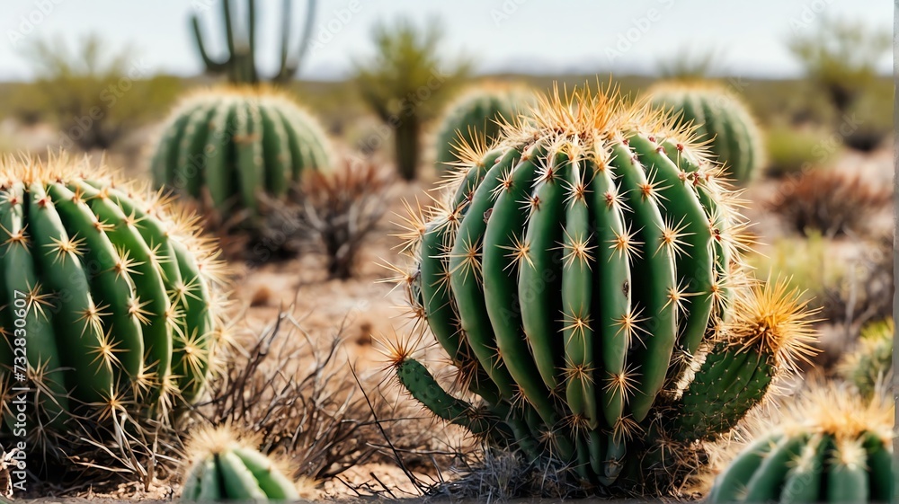 Bush of Organ Pipe cactus on plain white background from Generative AI Bush of Organ Pipe cactus on plain white background from Generative AI
