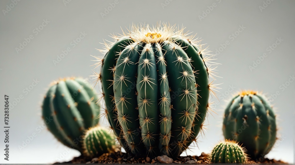 Bush of Peyote cactus on plain white background from Generative AI Bush of Peyote cactus on plain white background from Generative AI