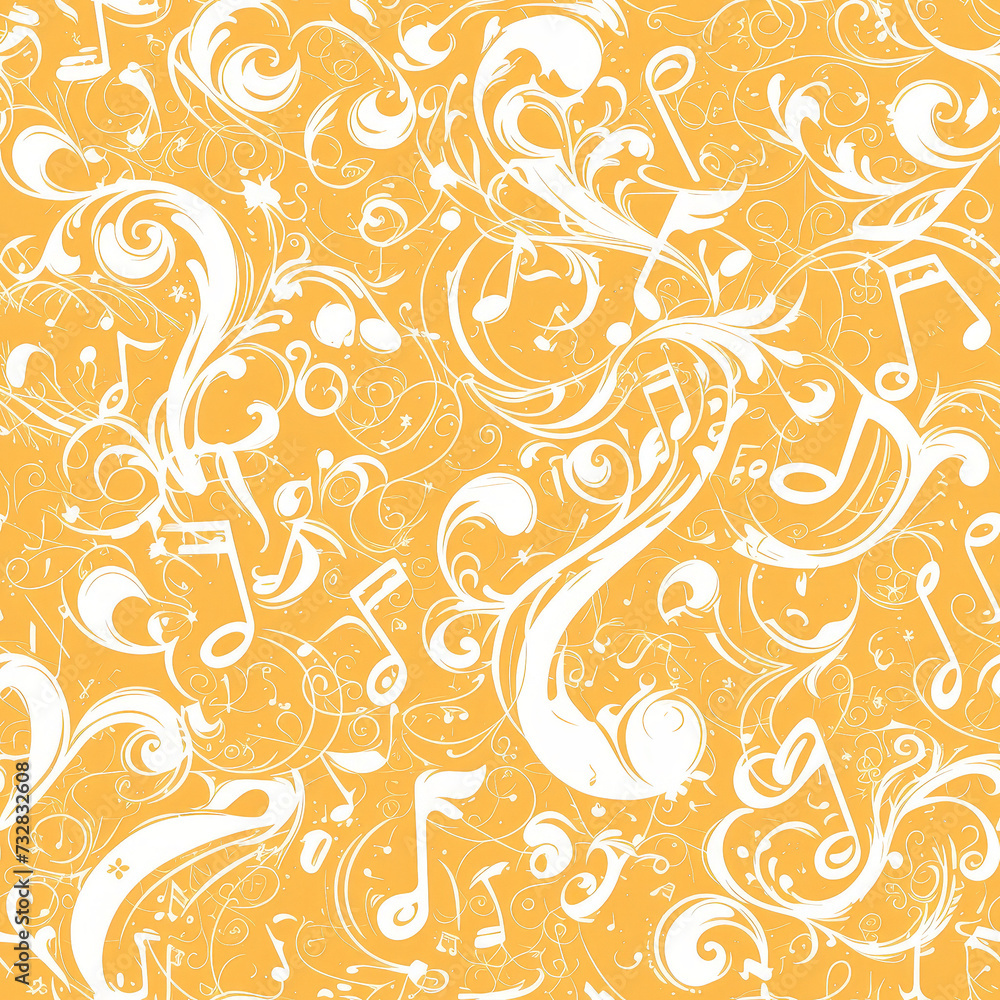 abstract patterns music, Seamless tile pattern AI art