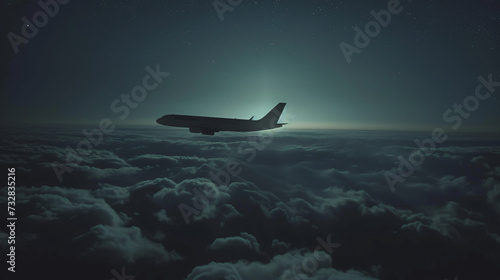 Wallpaper Mural plane flying above dark clouds Torontodigital.ca