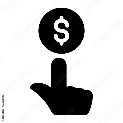 This is the Pay Per Click icon from the Online Marketing icon collection with an Solid style