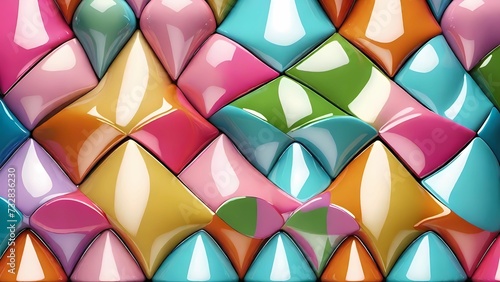 Motivi geometrici con piastrelle vibranti e forme astratte

 photo