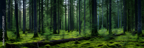 A Scenic Portrayal of Majestic Evergreen Forest Immersed in Natural Wilderness © Mamie