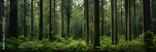 A Scenic Portrayal of Majestic Evergreen Forest Immersed in Natural Wilderness © Mamie