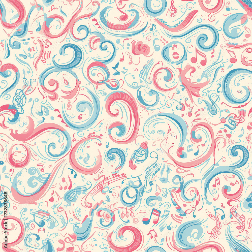 abstract patterns music, Seamless tile pattern AI art abstract patterns music, Seamless tile pattern AI art