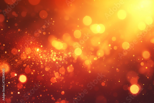 Abstract Festive Red and Orange Bokeh Background with Sparkling Lights