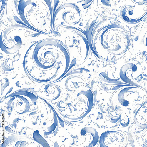 abstract patterns music, Seamless tile pattern AI art