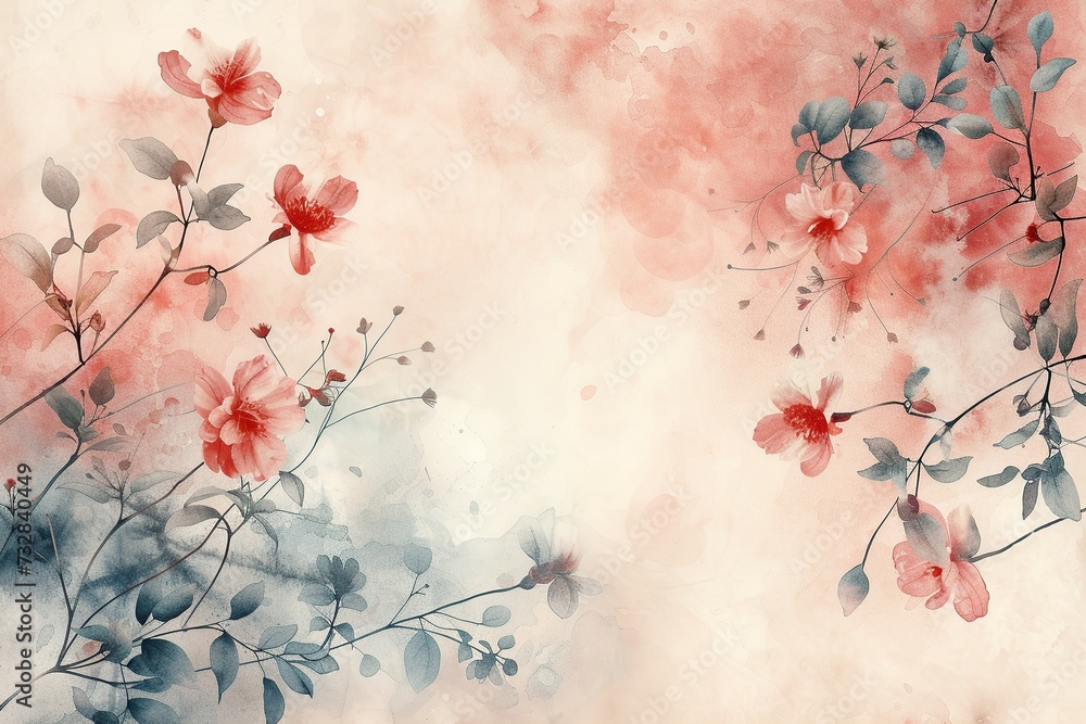 Soft Watercolor Botanical Background

