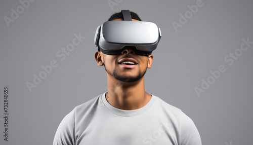 Man in VR glasses. © Nadtochiy