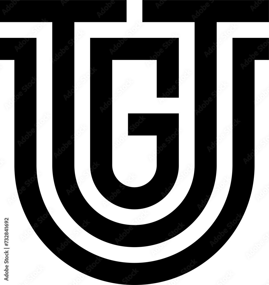 Logo combination of letters g t u Logo combination of letters g t u