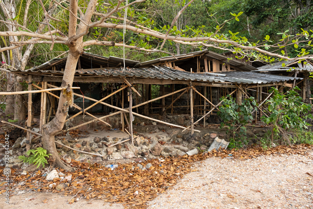 Lost Place in Thailand, Bambushütte Lost Place in Thailand, Bambushütte