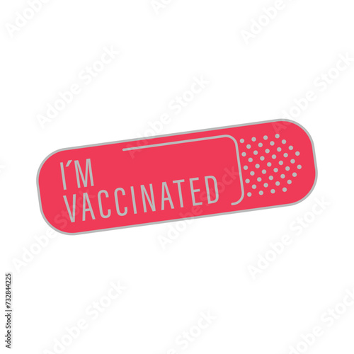 Pink banner saying I'm vaccinated Vector for silkscreen, dtg, dtf, t-shirts, signs, banners, Subimation Jobs or for any application