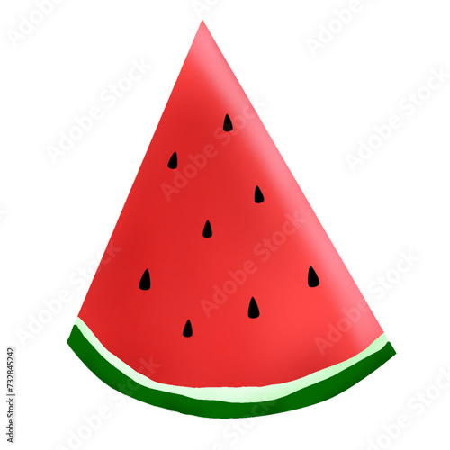 watermelon cartoon fruit illustration isolated on transparent background
