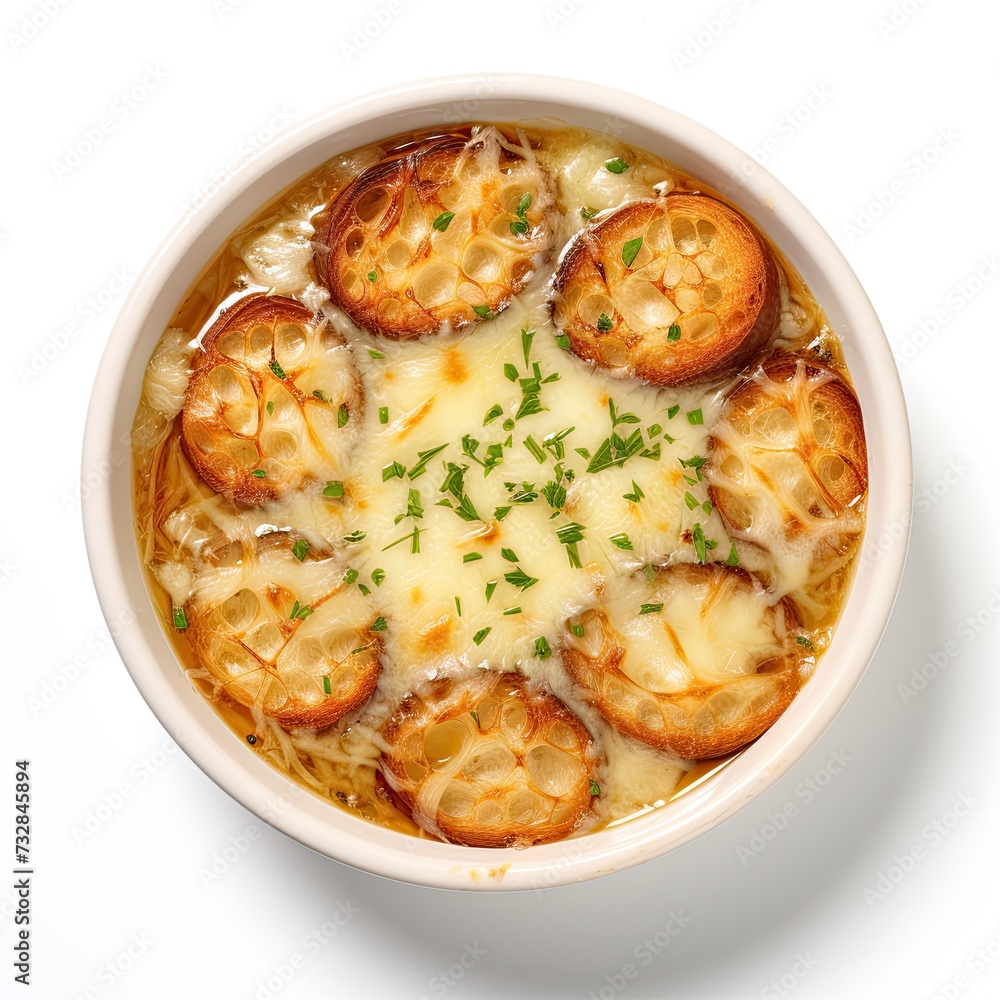 Onion soup closeup Onion soup closeup