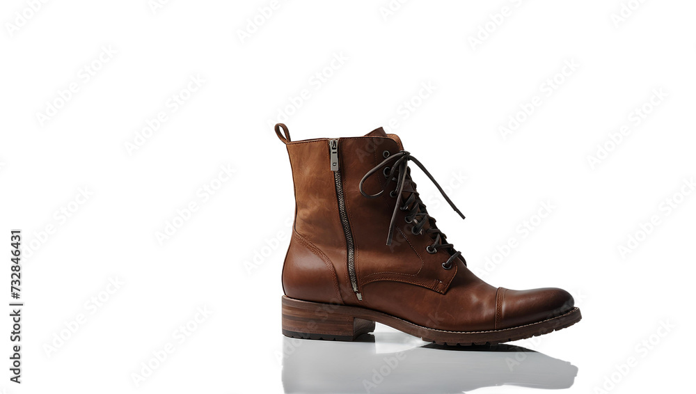 Stylish boots isolated on abstract background.
