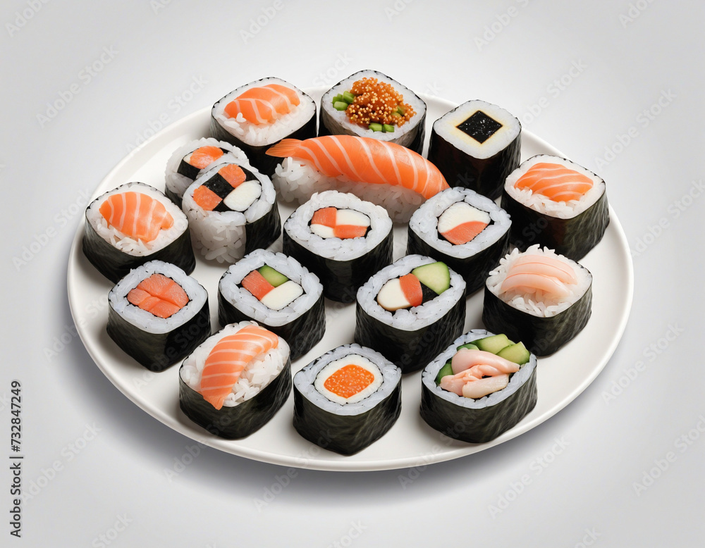 Elegant Japanese cuisine vector illustration of sushi icon with fresh seafood and traditional presentation Elegant Japanese cuisine vector illustration of sushi icon with fresh seafood and traditional presentation