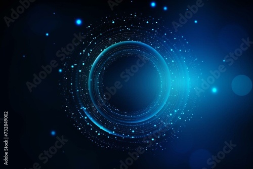 Abstract blue circle of light background. Generative AI
