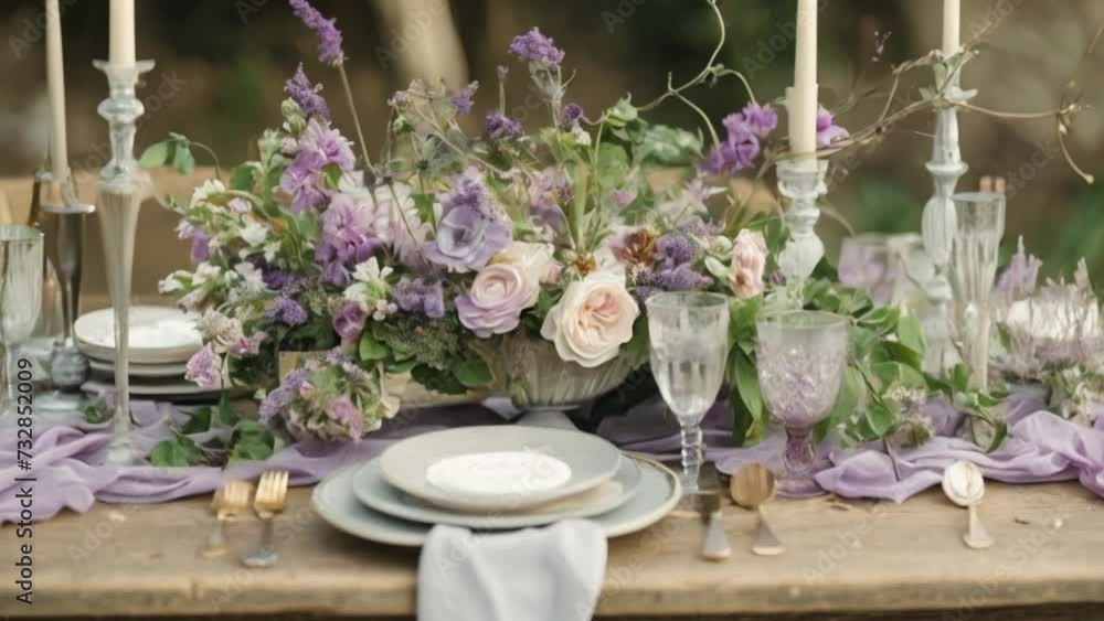 Wedding decor in the countryside, lavender theme decoration Wedding decor in the countryside, lavender theme decoration
