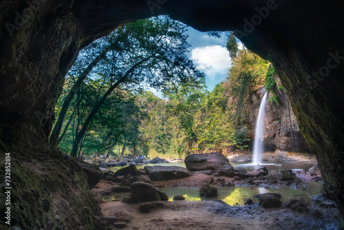 Haew Suwat waterfall at Khao Yai National Park Nakhon Ratchasima povince , Thailand.